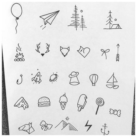 Рисунки чёрным фломастером