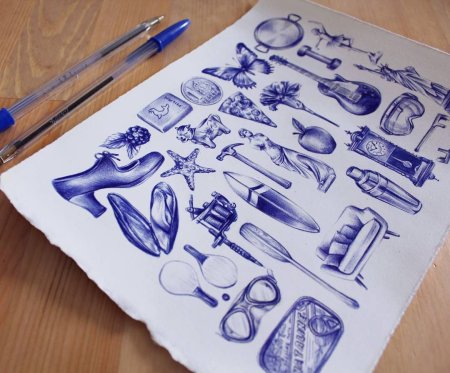 Рисование шариковой ручкой