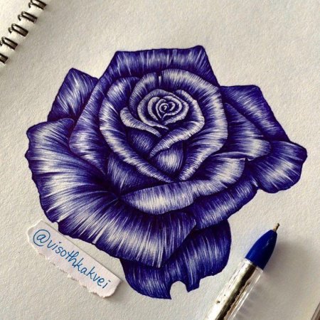 Зарисовки ручкой в тетради