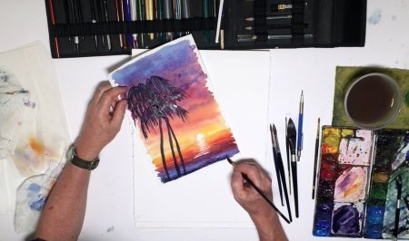 Рисунки акварельными красками легкие