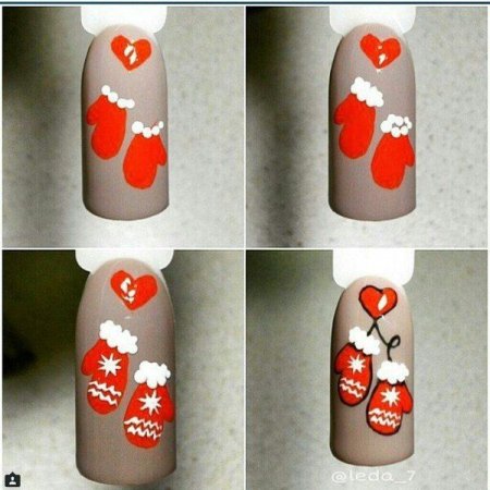 Новогодние ногти пошагово