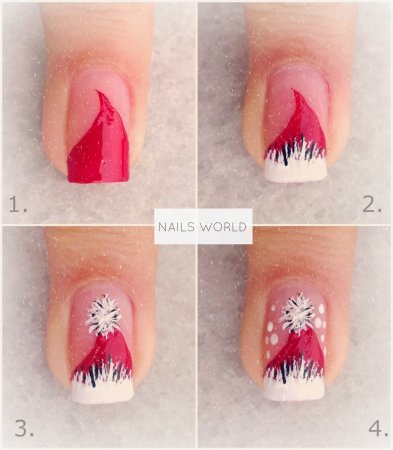 Маникюр рисование на ногтях новогодние