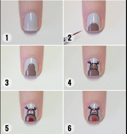 Маникюр снежинки пошагово