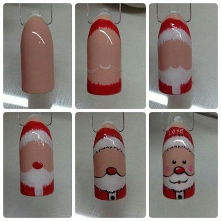 Маникюр на новый год пошагово