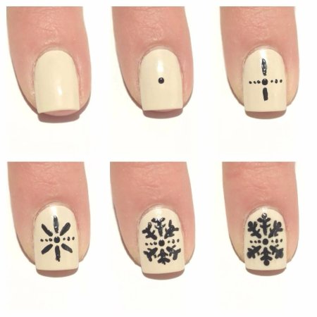 Новогодний маникюр пошагово