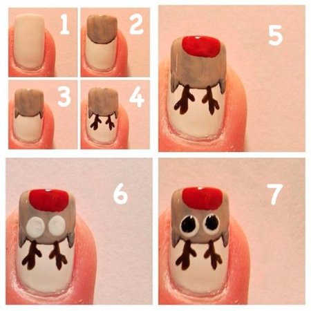 Маникюр на новый год пошагово