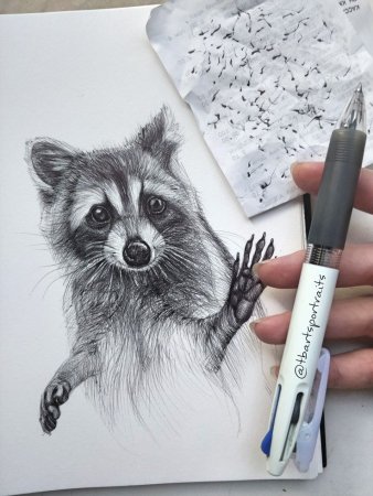 Рисунок животного в скетчбук