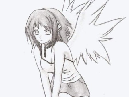 Аниме ангел карандашом