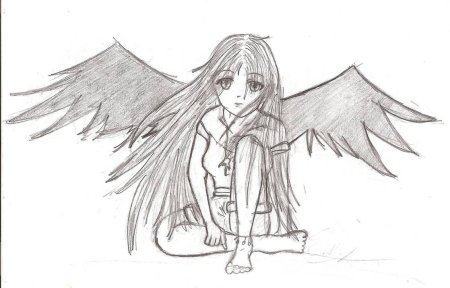 Картинки нарисованные карандашом ангелы