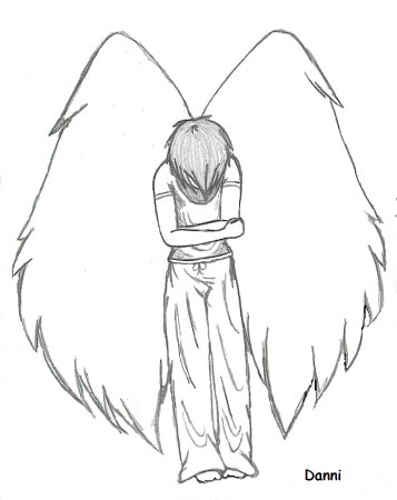 Аниме ангел карандашом