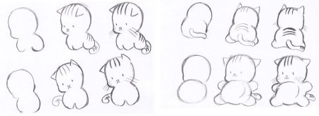 Рисуем котенка поэтапно карандашом