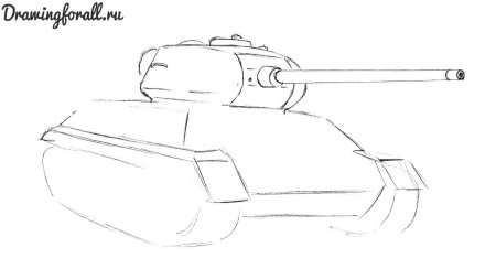 Рисунок танка т 34 карандашом