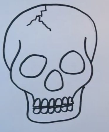 Рисунки черепа легкие
