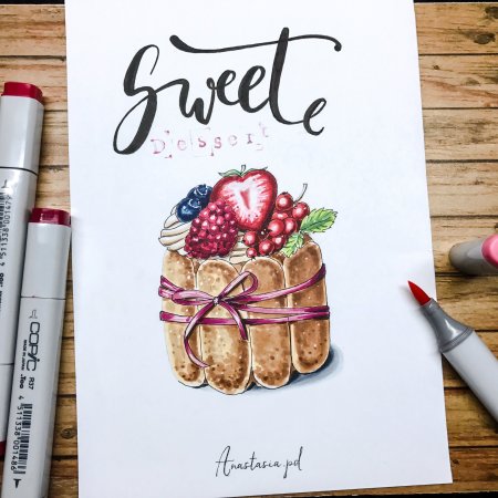 Портрет Фрида маркерами Copic