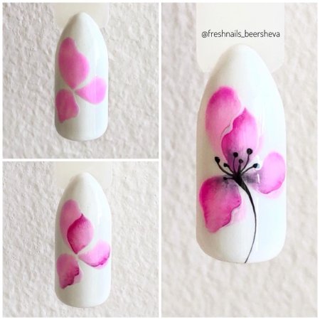 Цветы маникюр пошагово
