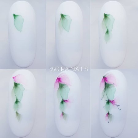 Акварель на ногтях для начинающих