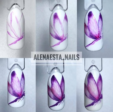 Акварель на ногтях для начинающих