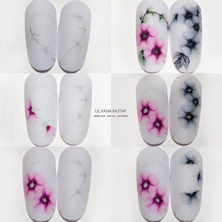 Акварель на ногтях