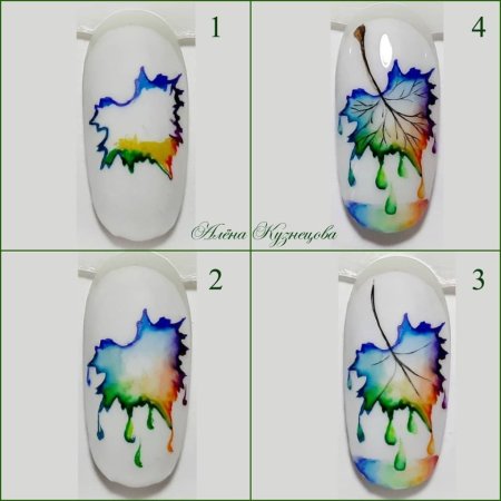 Акварель на ногтях для начинающих