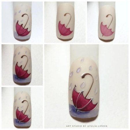 Нарисовать цветок на ногтях
