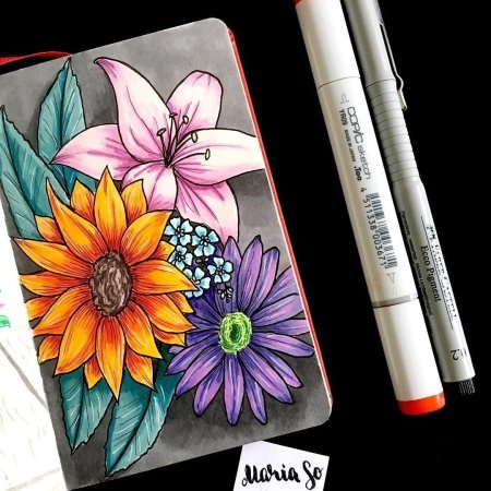 Открытка скетч маркерами