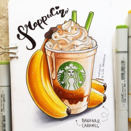 Скетчинг маркерами еда