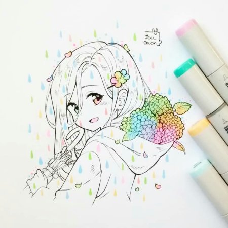 Аниме для скетчбука для начинающих