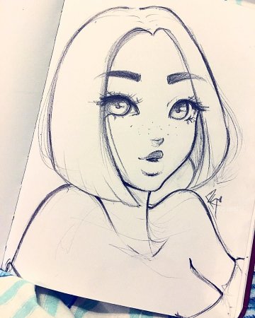 Рисунки для срисовки лёгкие девушки