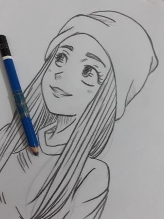 Портрет девушки карандашом