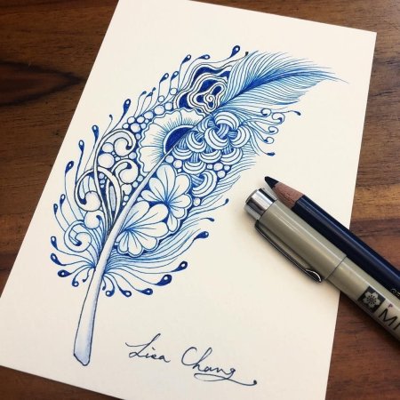 Рисование черной гелевой ручкой