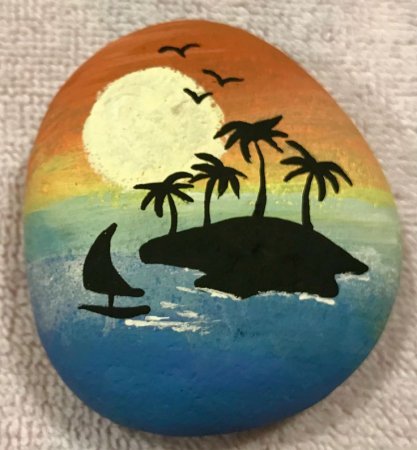 Рисование на морской гальке