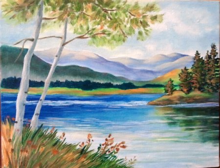Лёгкие пейзажи гуашью