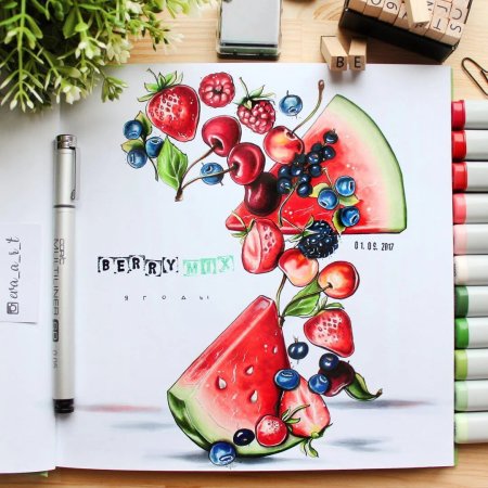 Рисунки маркерами для скетчинга