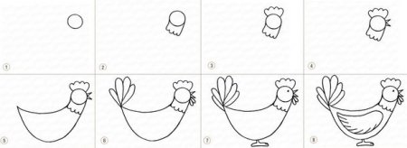 Как нарисовать курицу поэтапно