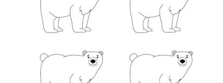 Рисование белого медведя