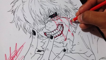 Токийский гуль срисовать