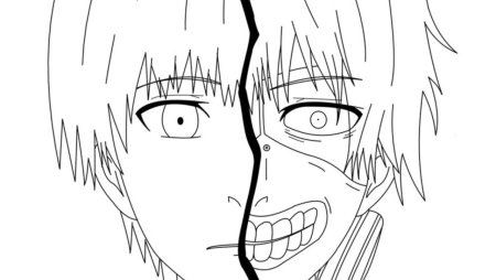 Раскраски аниме Канеки Кен