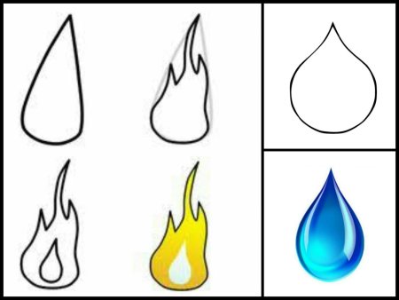 Огонь рисунок легкий