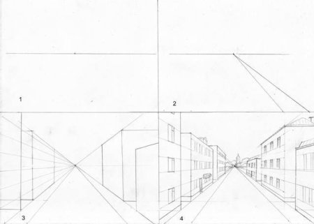 Перспектива с 2 точками схода город