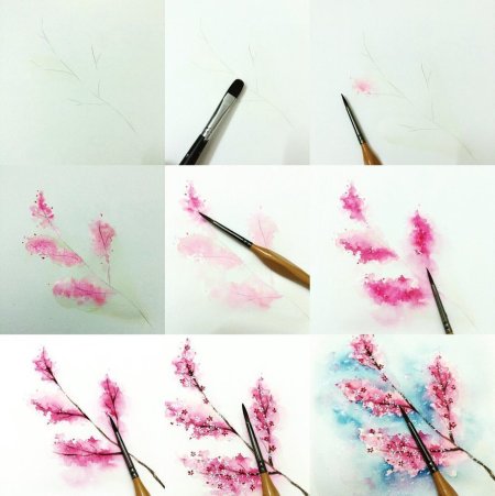 Поэтапные рисунки гуашью для детей