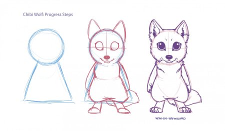 Поэтапное рисование животных аниме