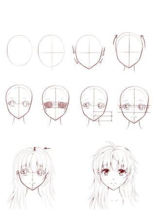 Рисование лиц аниме для начинающих