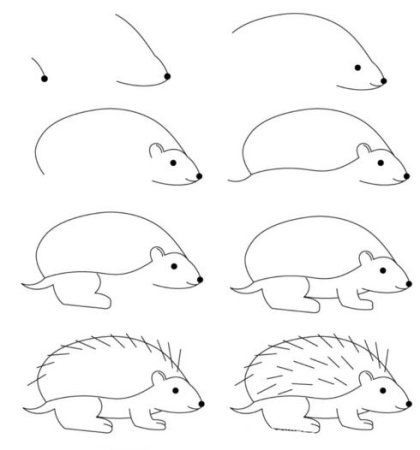 Нарисовать ежа легко