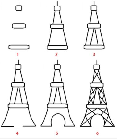 Поэтапное рисование башни