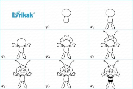 Рисуем пчелу поэтапно