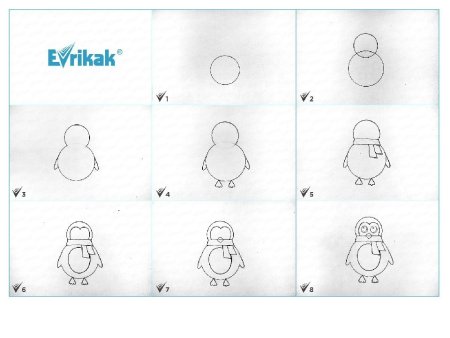 Поэтапное рисование пингвина