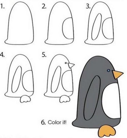 Рисование пингвина в старшей группе