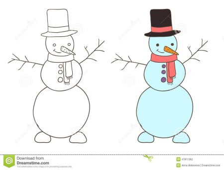 Снеговик рисунок 5 класс