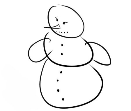 Снеговик рисунок карандашом