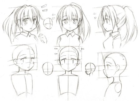 Рисуем аниме волосы поэтапно